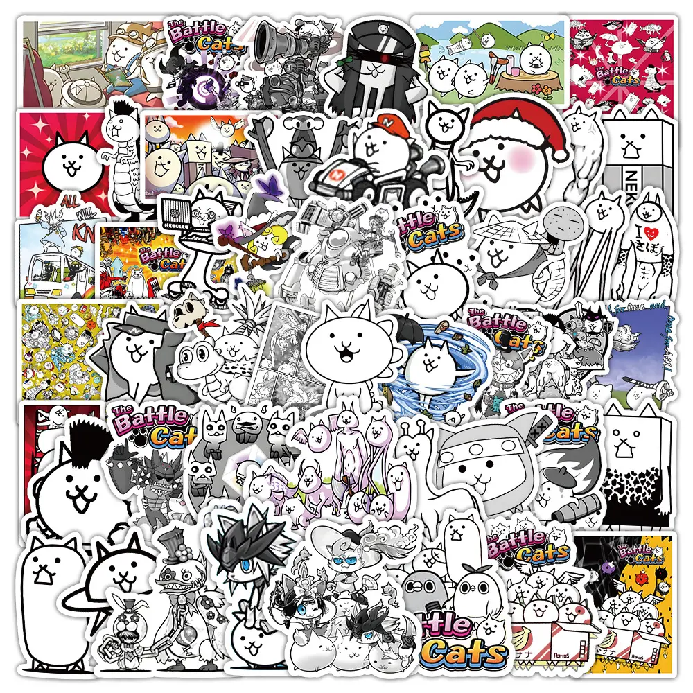10/30/50PCS The Battle Cats Stickers Funny Cartoon Game Cat Graffiti Laptop Phone Guitar Car Bike Skateboard Decals Kids Toy