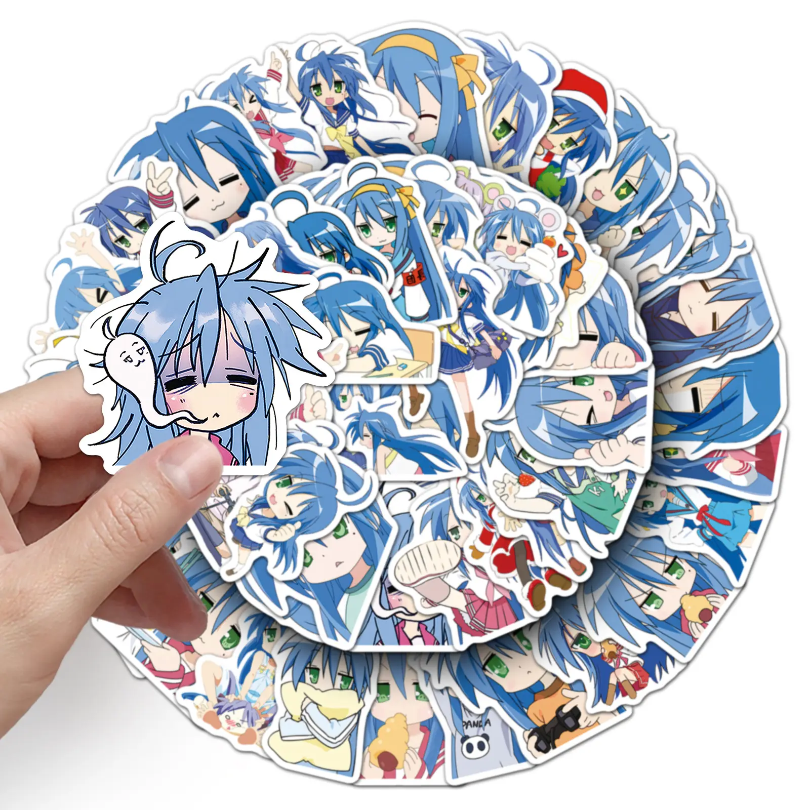 10/50PCS Izumi Konata Graffiti Stickers Lucky Star Anime Decal For Guitar Helmet Wardrobe Skateboard Waterproof Sticker Kid Toys