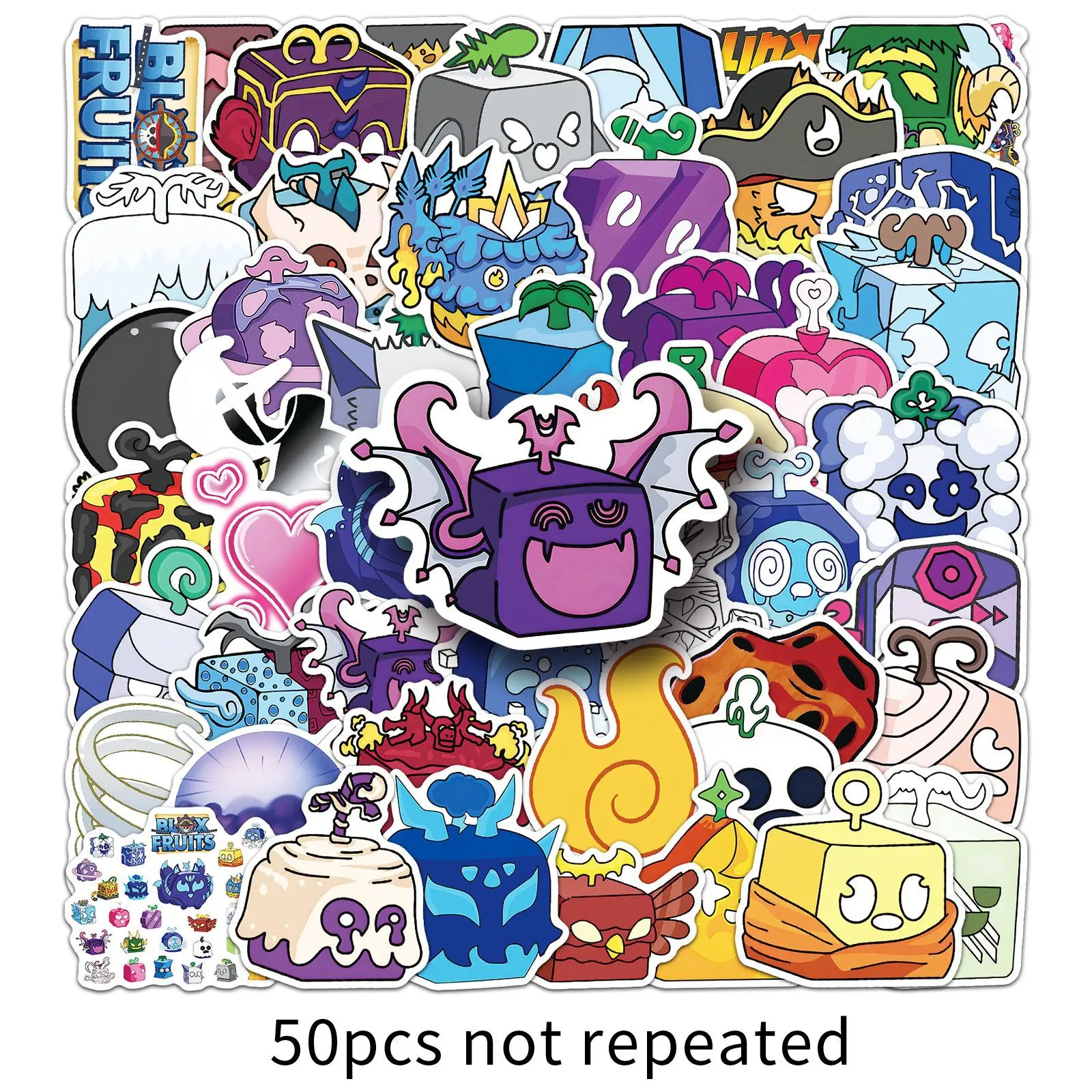 10/50PCS Cute Strange Blox Fruits Stickers Cartoon DIY For Skateboard Phone Guitar Laptop Cup Helmet Waterproof Sticker Kid Toys