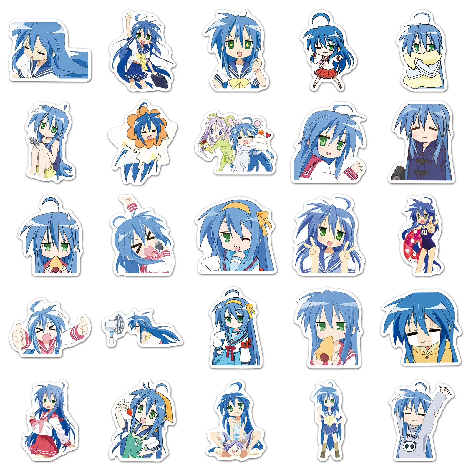 10/50PCS Izumi Konata Graffiti Stickers Lucky Star Anime Decal For Guitar Helmet Wardrobe Skateboard Waterproof Sticker Kid Toys