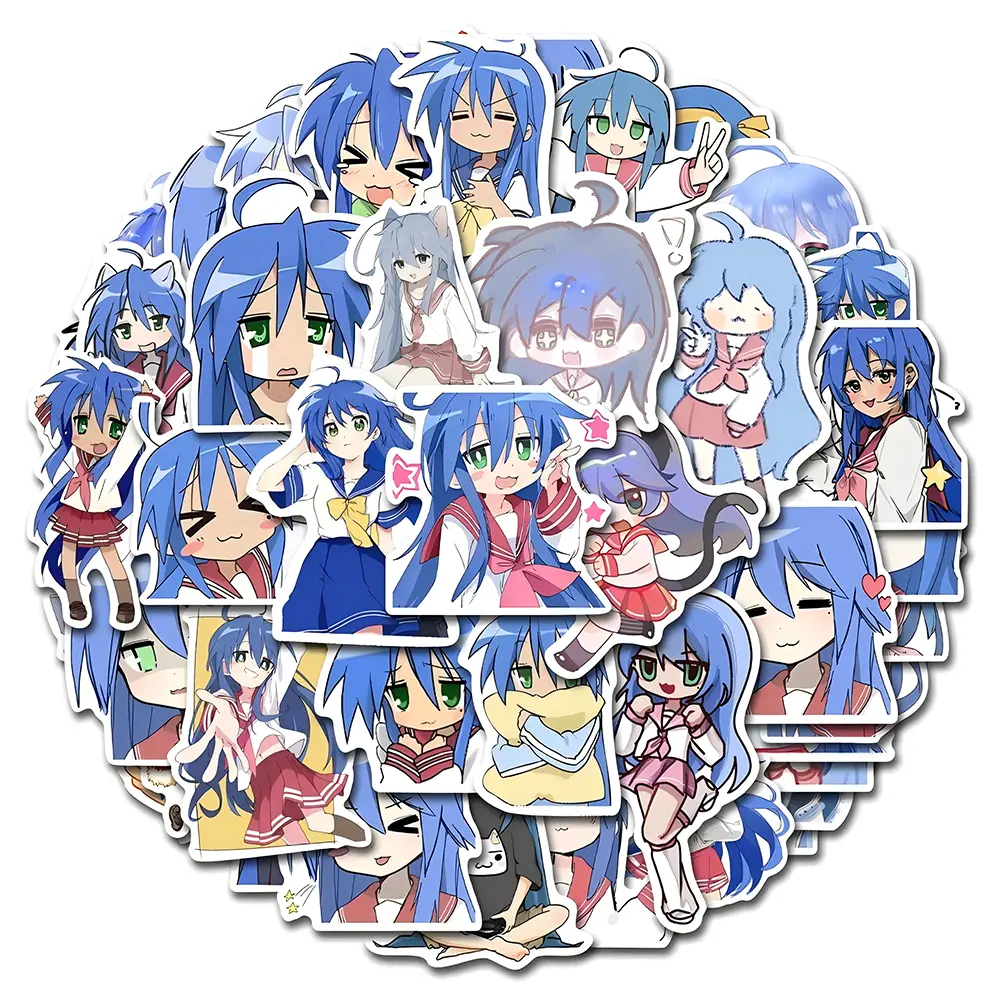 10/30/50pcs Izumi Konata Lucky Star Stickers Kawaii Girls Cartoon Sticker Laptop Notebook Suitcase Bike Decorative Decal Gift