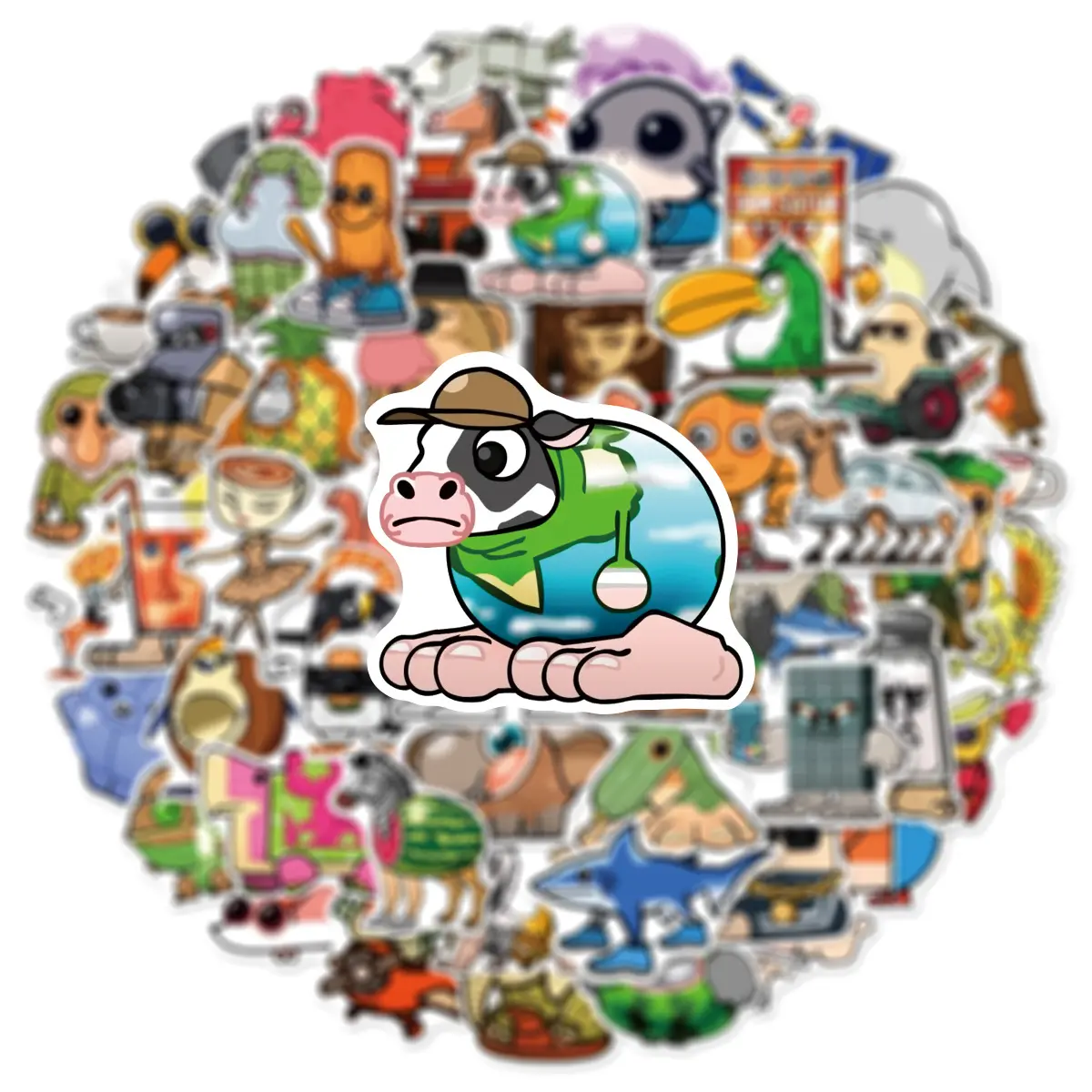 10/30/55PCS Tung Tung Tung Sahur 1Abstract Animal StickersItalian Brainrot Animals Graffiti Cartoon Decal Kids Toy for Guitar