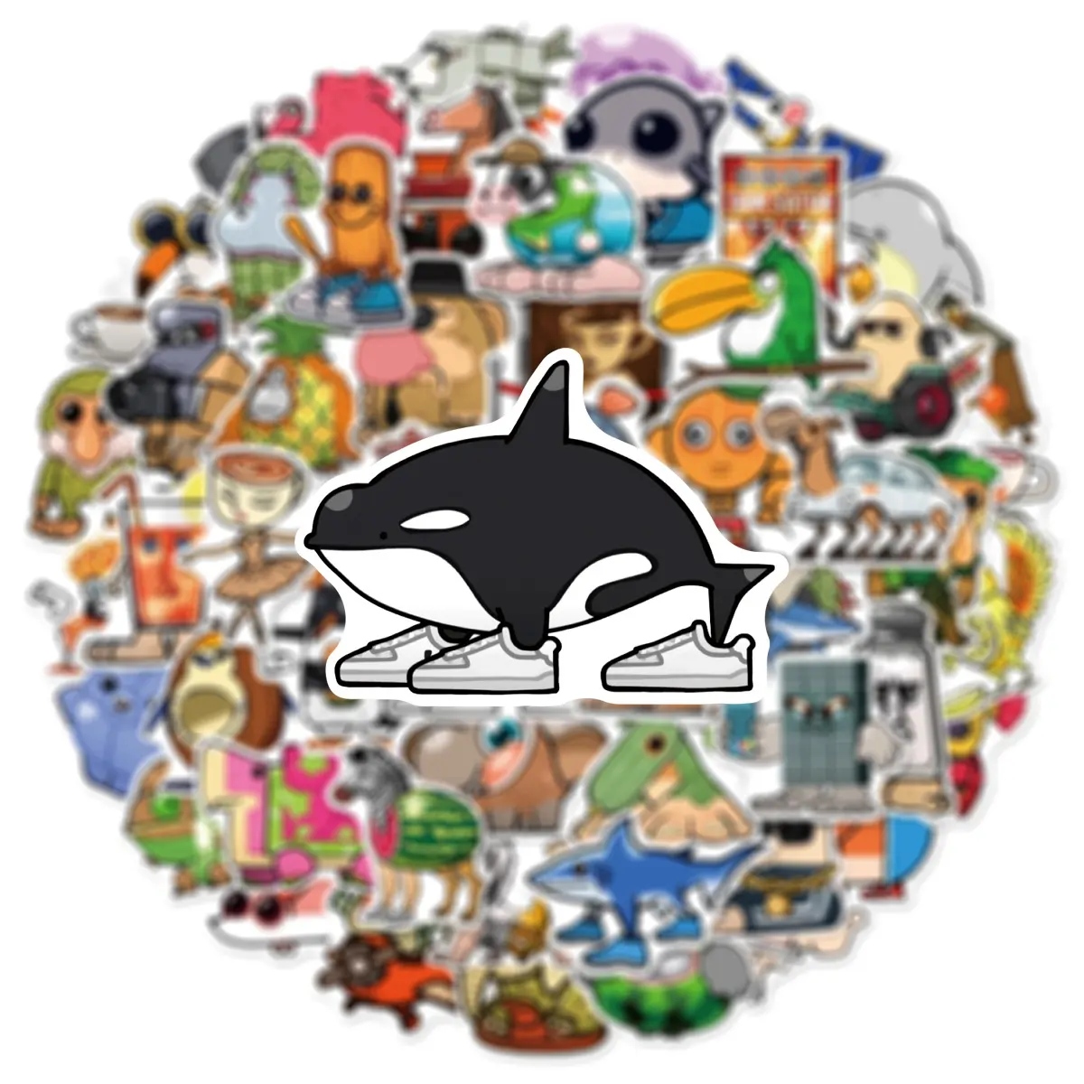 10/30/55PCS Tung Tung Tung Sahur 1Abstract Animal StickersItalian Brainrot Animals Graffiti Cartoon Decal Kids Toy for Guitar