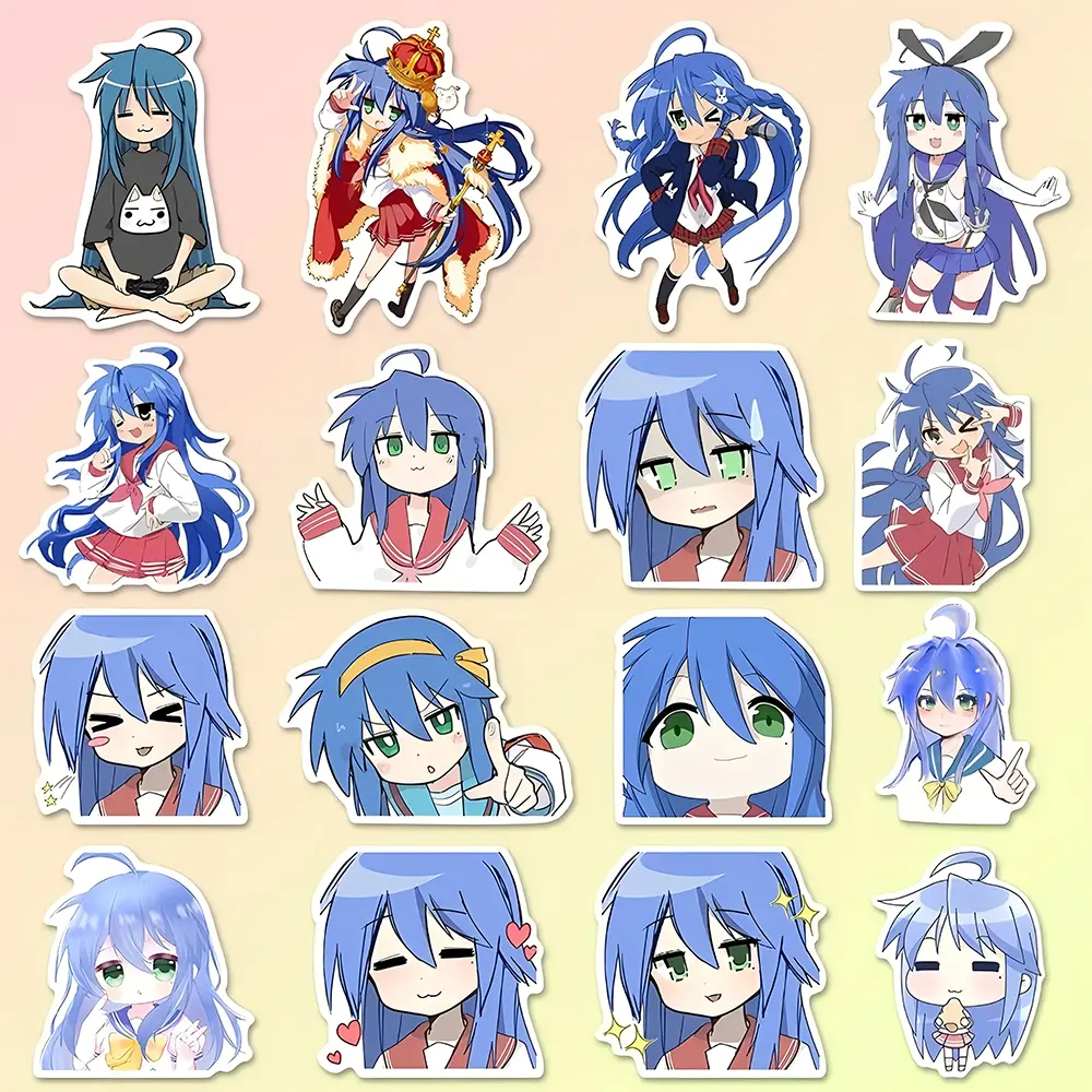 10/30/50pcs Izumi Konata Lucky Star Stickers Kawaii Girls Cartoon Sticker Laptop Notebook Suitcase Bike Decorative Decal Gift