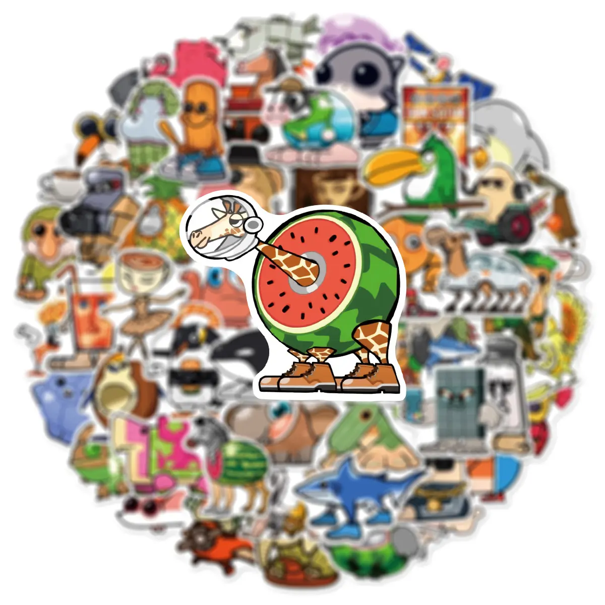 10/30/55PCS Tung Tung Tung Sahur 1Abstract Animal StickersItalian Brainrot Animals Graffiti Cartoon Decal Kids Toy for Guitar