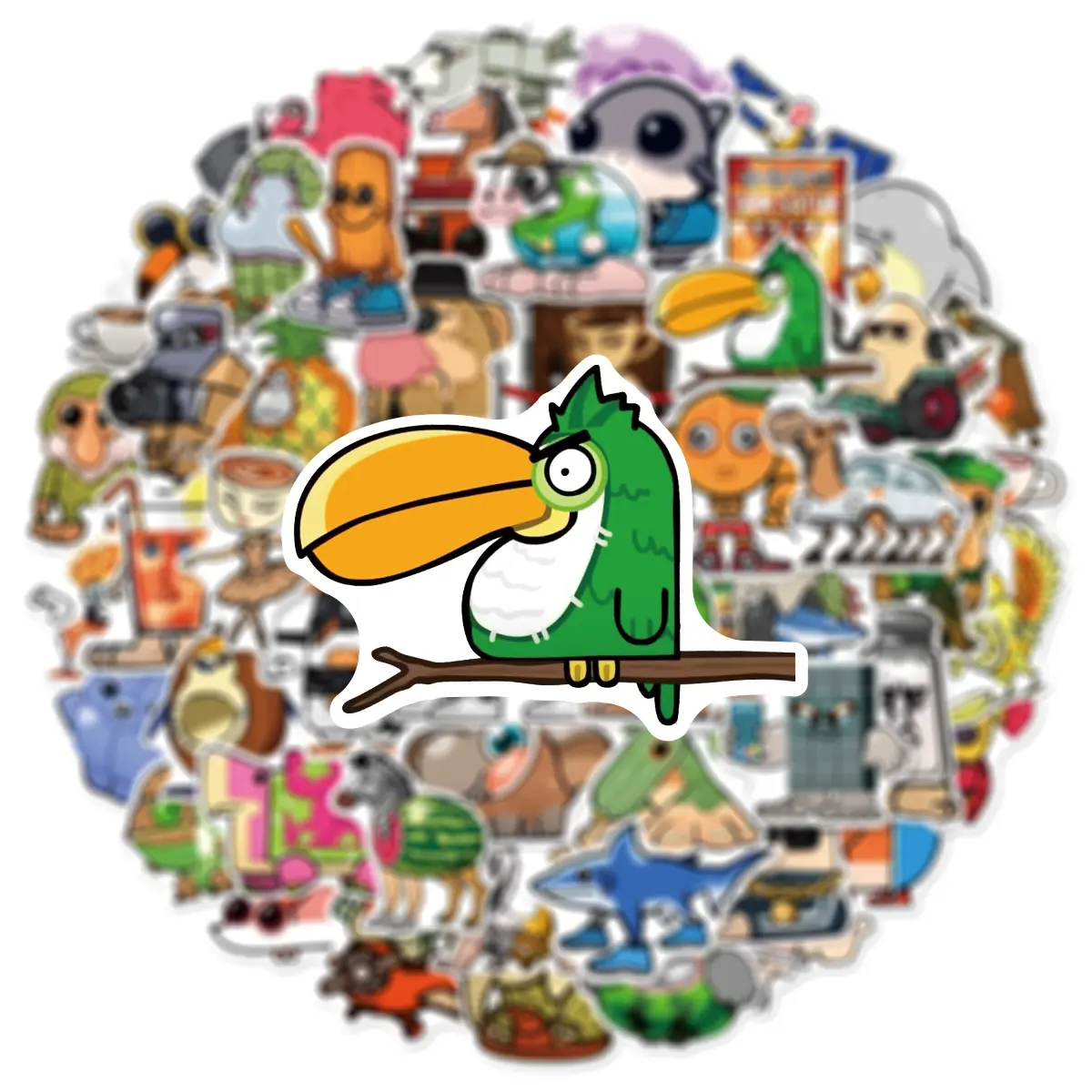 10/30/55PCS Tung Tung Tung Sahur 1Abstract Animal StickersItalian Brainrot Animals Graffiti Cartoon Decal Kids Toy for Guitar
