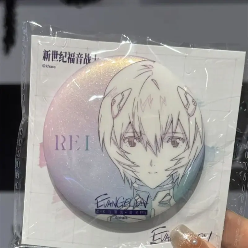 EVANGELION Ayanami Rei Round Pins Anime Asuka Peripheral Badge Cartoon Brooch on Backpack Clothes Chest Ornament Jewelry Gifts