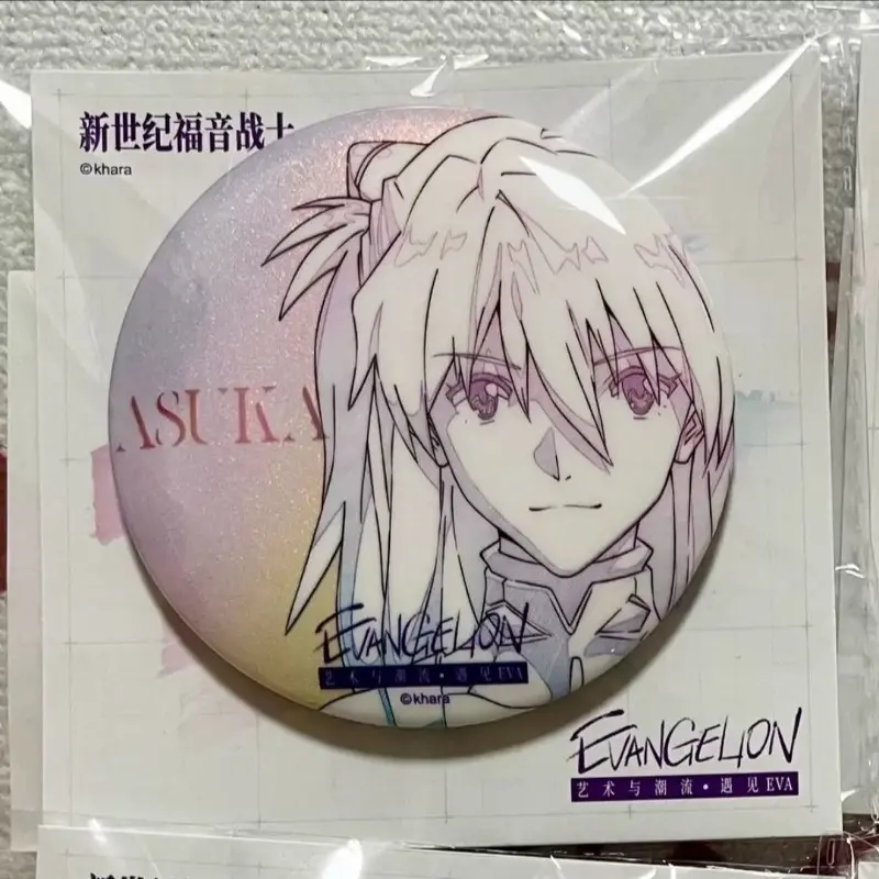 EVANGELION Ayanami Rei Round Pins Anime Asuka Peripheral Badge Cartoon Brooch on Backpack Clothes Chest Ornament Jewelry Gifts