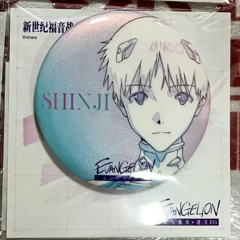 EVANGELION Ayanami Rei Round Pins Anime Asuka Peripheral Badge Cartoon Brooch on Backpack Clothes Chest Ornament Jewelry Gifts