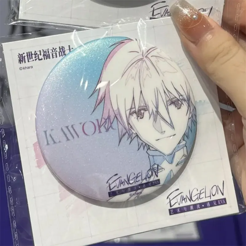 EVANGELION Ayanami Rei Round Pins Anime Asuka Peripheral Badge Cartoon Brooch on Backpack Clothes Chest Ornament Jewelry Gifts