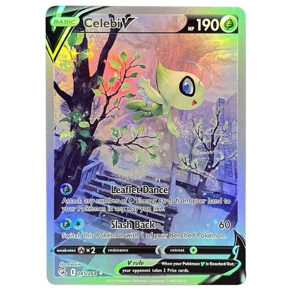 PKM Holographic Single Cards Rainbow Arceus V(BRS) Charizard Celebrations (CEL) Foil Game Collection Cards PTCG Proxy Cards