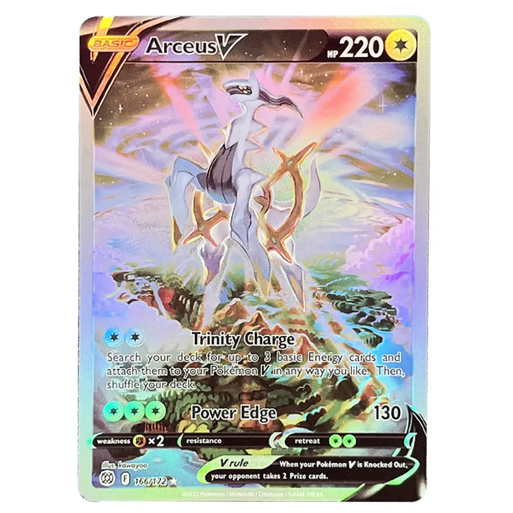 PKM Holographic Single Cards Rainbow Arceus V(BRS) Charizard Celebrations (CEL) Foil Game Collection Cards PTCG Proxy Cards