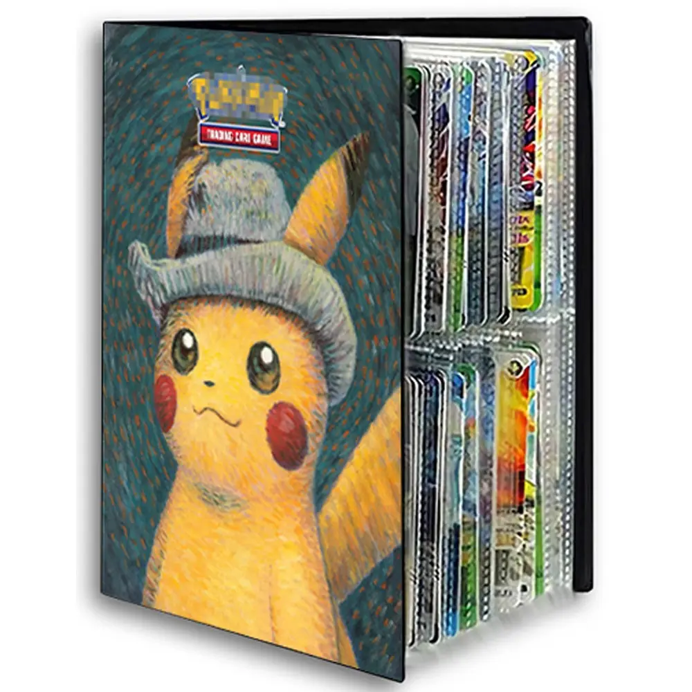 Cards Album 240Pcs Card Book Map Letters Holder Binder Charizard VMAX Mewtwo Van Gogh PTCG Anime Card Protector Notebook Gift