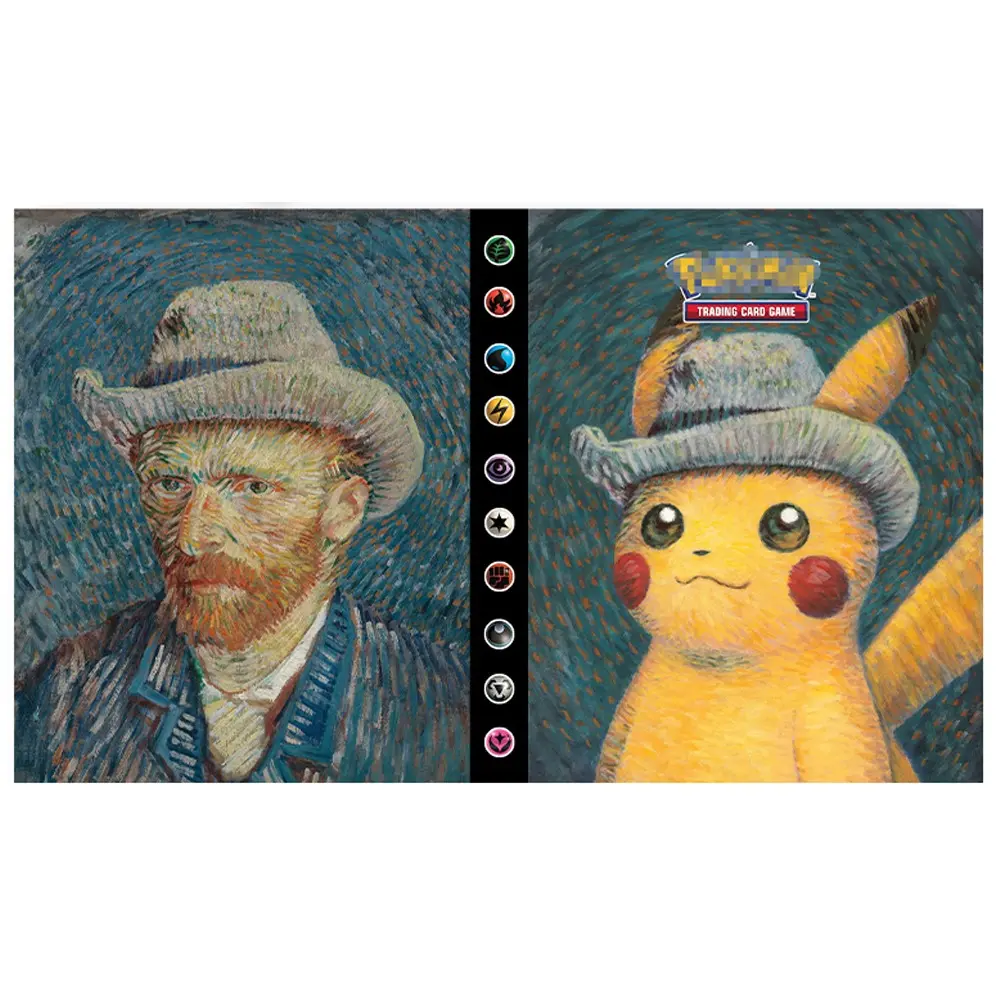 Cards Album 240Pcs Card Book Map Letters Holder Binder Charizard VMAX Mewtwo Van Gogh PTCG Anime Card Protector Notebook Gift