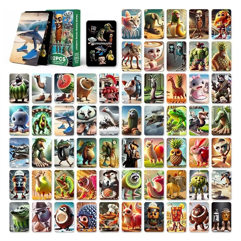 Tralalero Tralala Cartoon Cards Tungtung Sahur Brainrot Game Card Kids Party Cosplay Classic Toys New Collect Photos Gift！12@#！