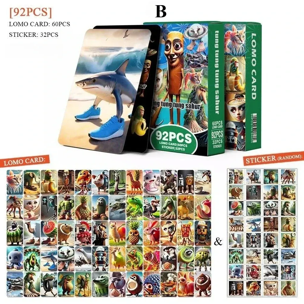 Tralalero Tralala Cartoon Cards Tungtung Sahur Brainrot Game Card Kids Party Cosplay Classic Toys New Collect Photos Gift！12@#！