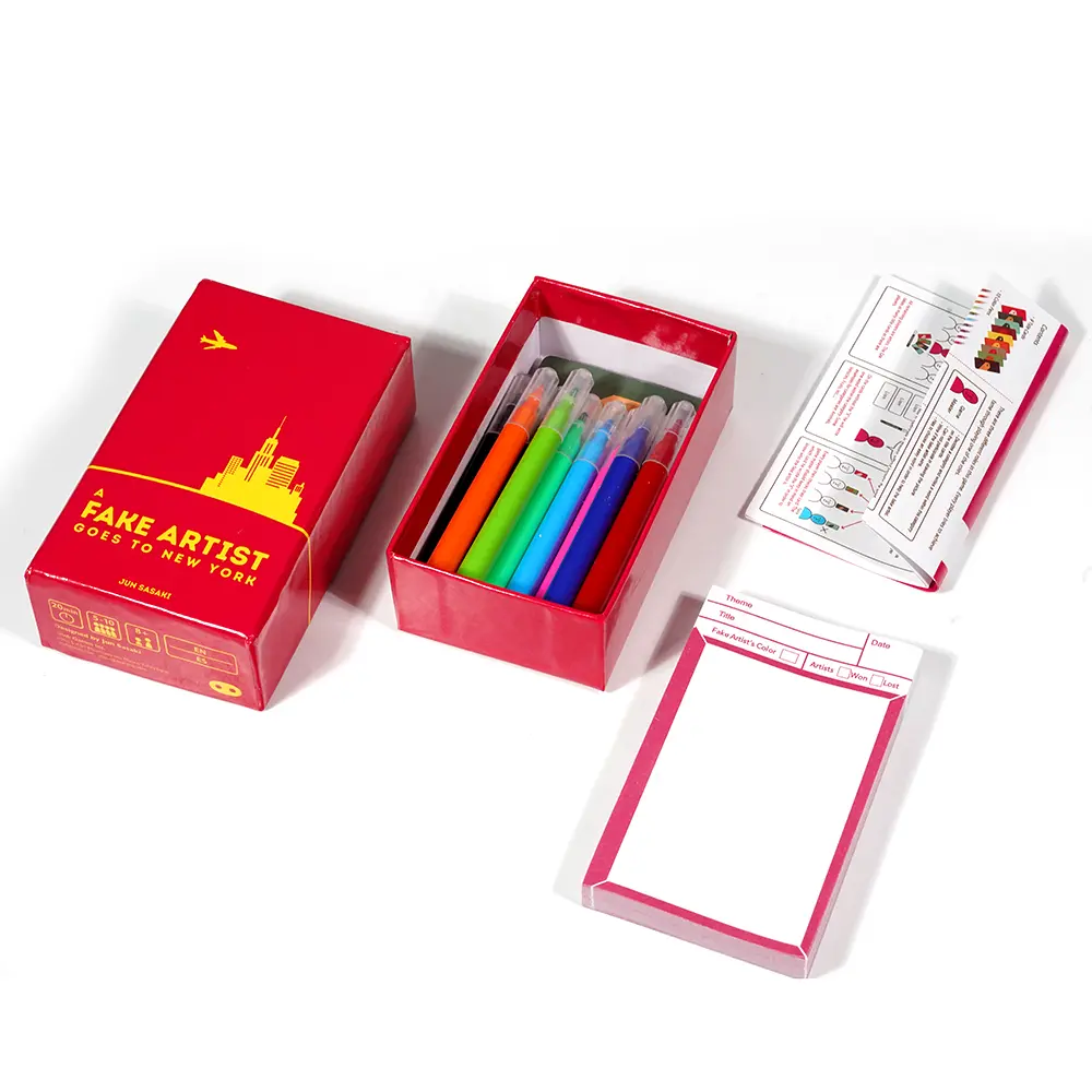 A Fake Artist Goes to New York Party Game for Family and Friends Drawing and Bluffing Card Game Social Deduction Game Board Game