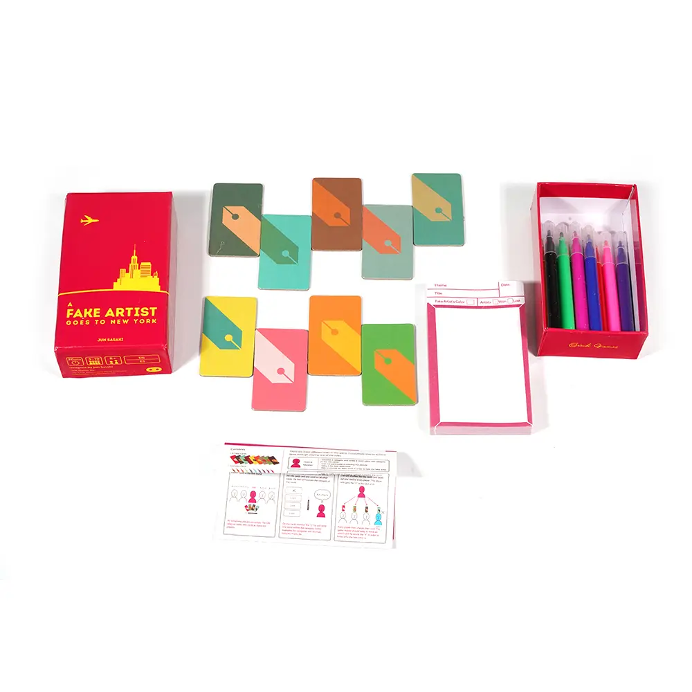 A Fake Artist Goes to New York Party Game for Family and Friends Drawing and Bluffing Card Game Social Deduction Game Board Game