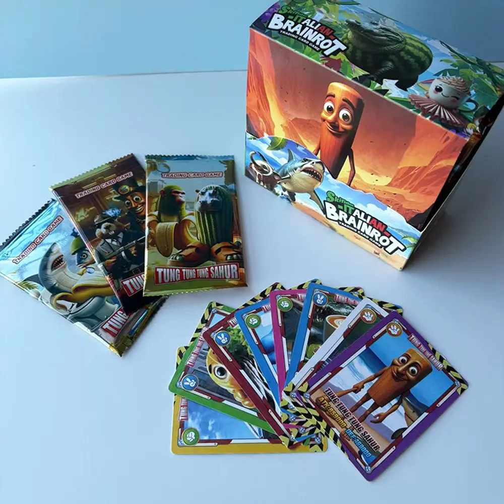 Trading Cards Italian Brainrot Cards of Collection Tungtungtung Sahur Tralalero Tralala Card Game Toy For Children Birthday Gift