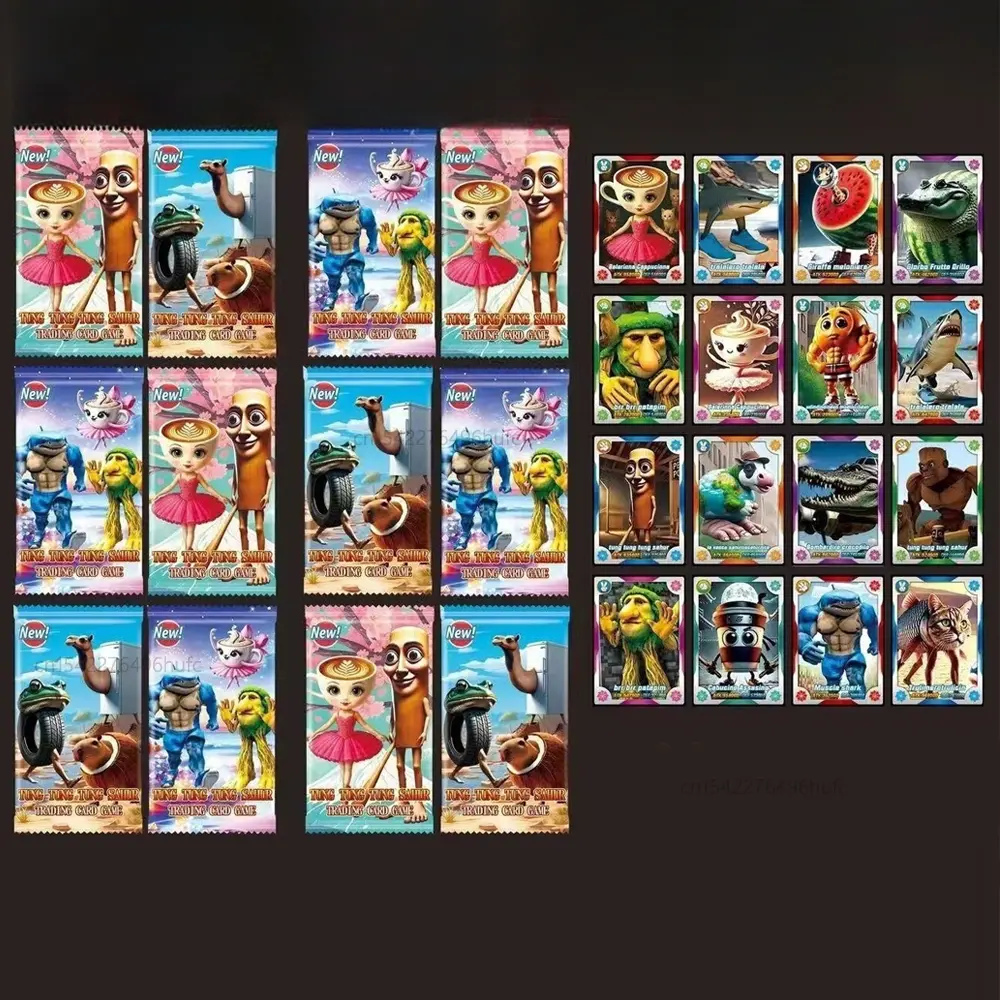 Trading Cards Italian Brainrot Cards of Collection Tungtungtung Sahur Tralalero Tralala Card Game Toy For Children Birthday Gift