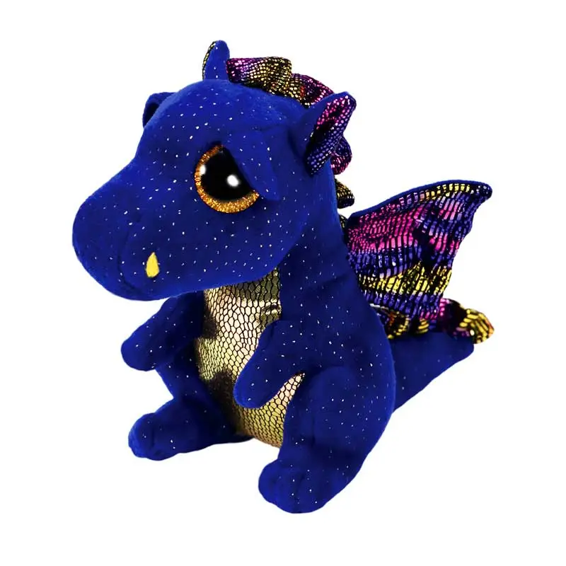 15cm Ty Beanie Animal Plush Doll Color Dinosaur Sequins Dinosaur Series Smooth Soft Plush Toy Birthday Christmas Gift