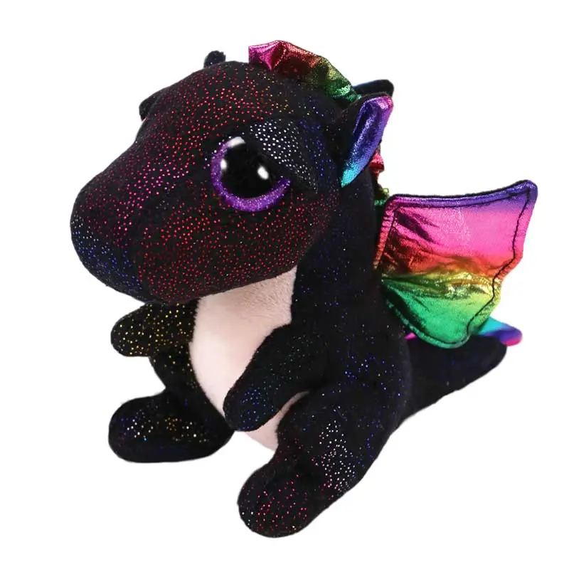 15cm Ty Beanie Animal Plush Doll Color Dinosaur Sequins Dinosaur Series Smooth Soft Plush Toy Birthday Christmas Gift