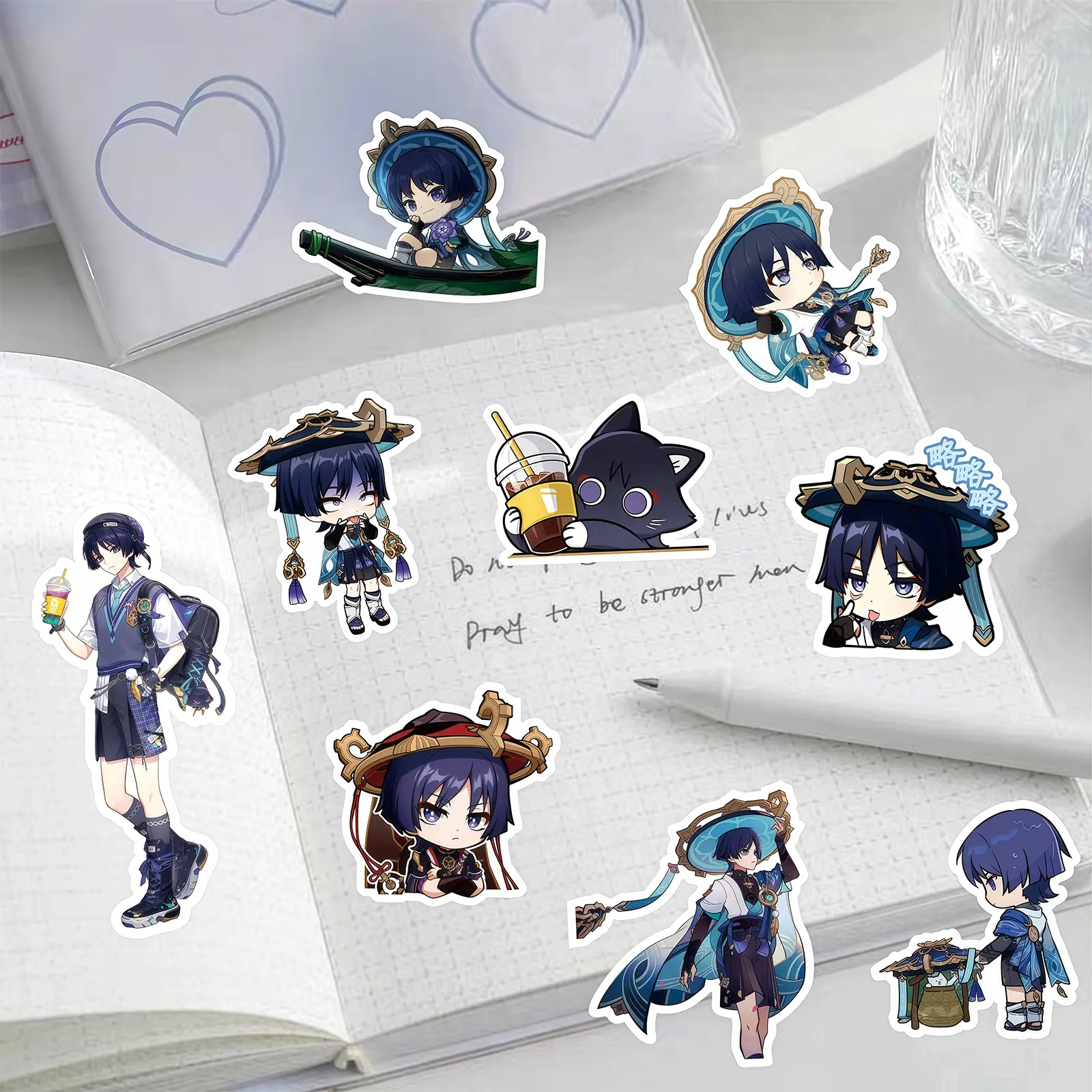 100PCS Cartoon Game Genshin Impact Stickers Anime Scaramouche Sticker Laptop Guitar Suitcase Car Motorcycle Sticker Kids Toy