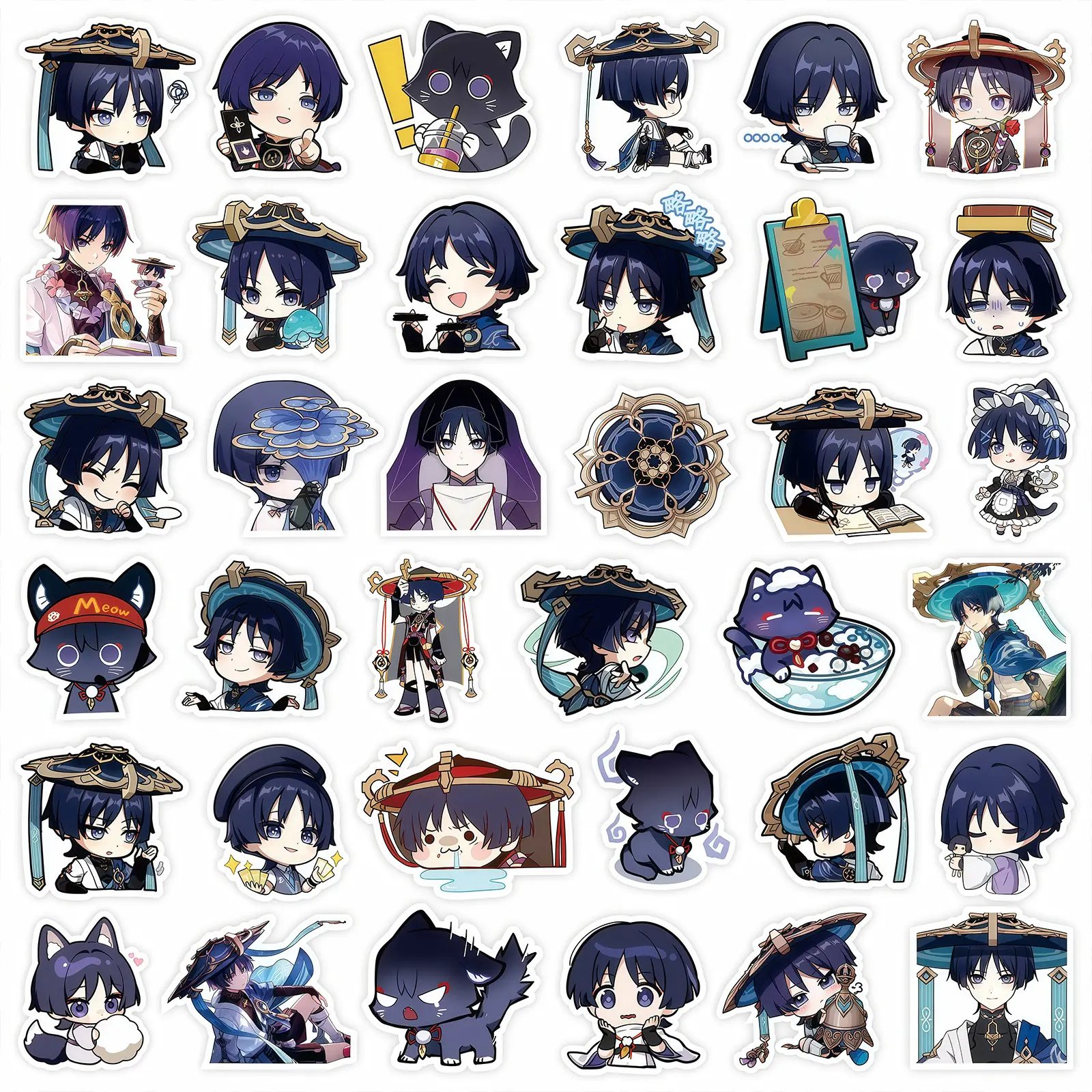 100PCS Cartoon Game Genshin Impact Stickers Anime Scaramouche Sticker Laptop Guitar Suitcase Car Motorcycle Sticker Kids Toy