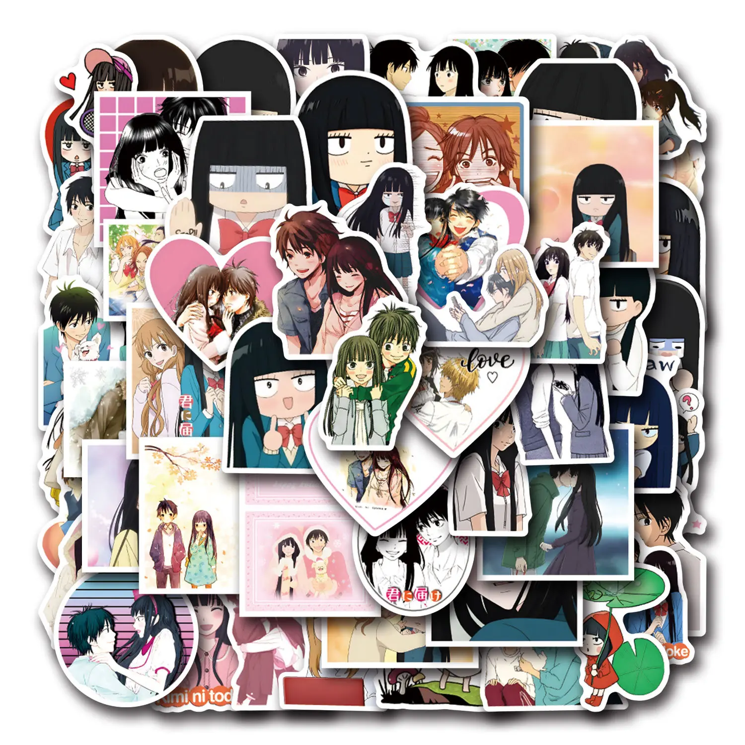 50pcs Kimi Ni Todoke Anime Stickers Sawako Kuronuma Kazehaya Shouta Sticker Notebook Luggage Laptop Kurumizawa Ume Decal