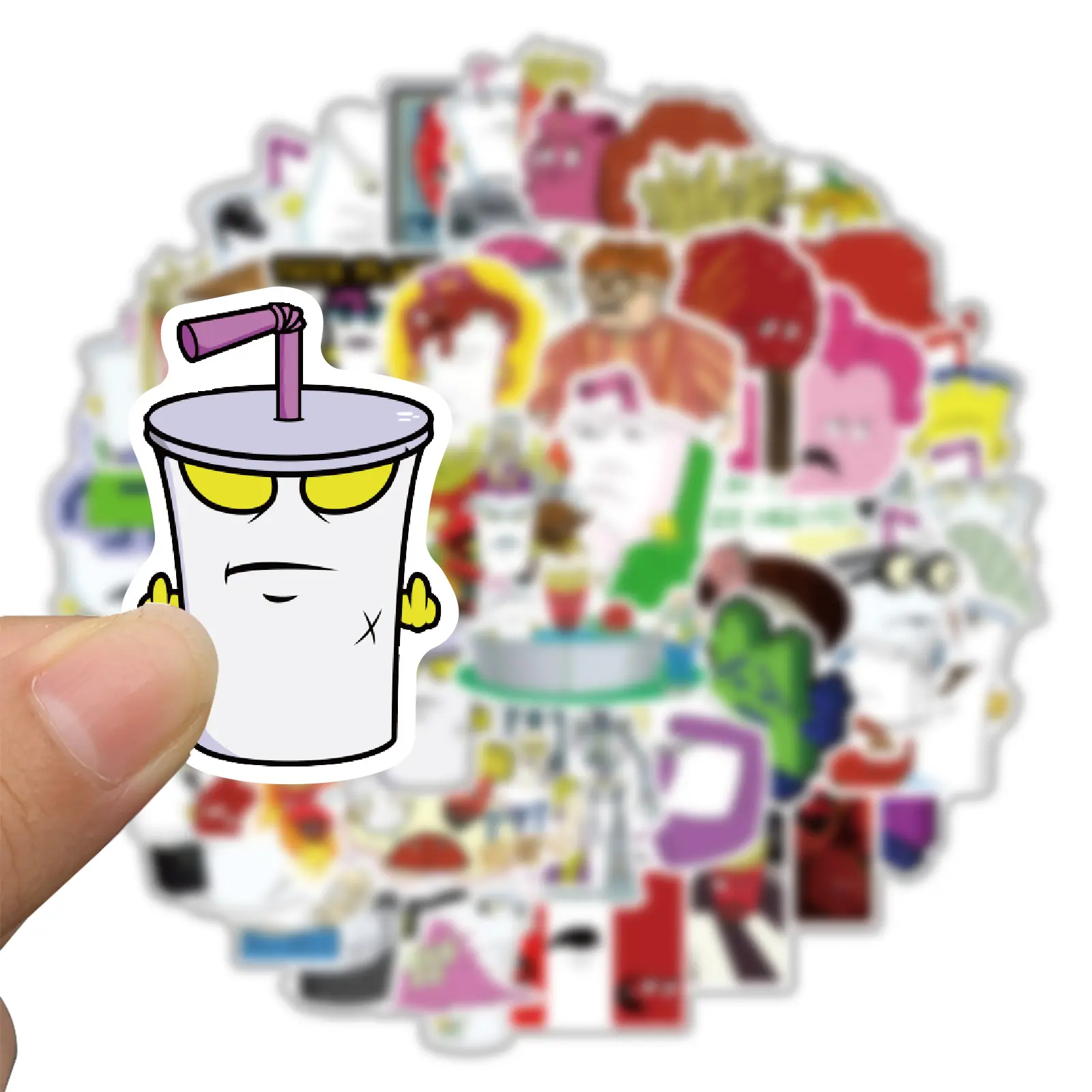 50PCS  Anime Cartoon Aqua Teen Hunger Force Sticker Graffiti DIY Motorcycle Skateboard Suitcase Waterproof Decal