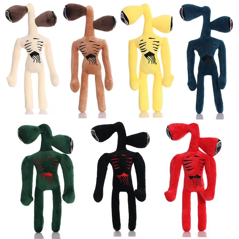 25-50cm Anime Siren Head Plush Doll Toys Scary Black White Red Sirenhead Cat Peanut Soft Stuffed Cartoon Figure Children Gifts
