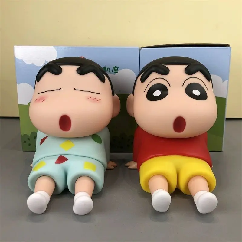 2025 New Crayon Shin chan Anime Lazy Phone Stand Mobile Stand Desktop Ornament Trendy Play Handmade Model Doll