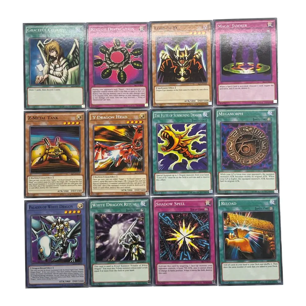 Yu-Gi-Oh Deck 158 KAIBA PACK3 English Holographic Golden White Dragon Duel Game Collection Card with Tin Box