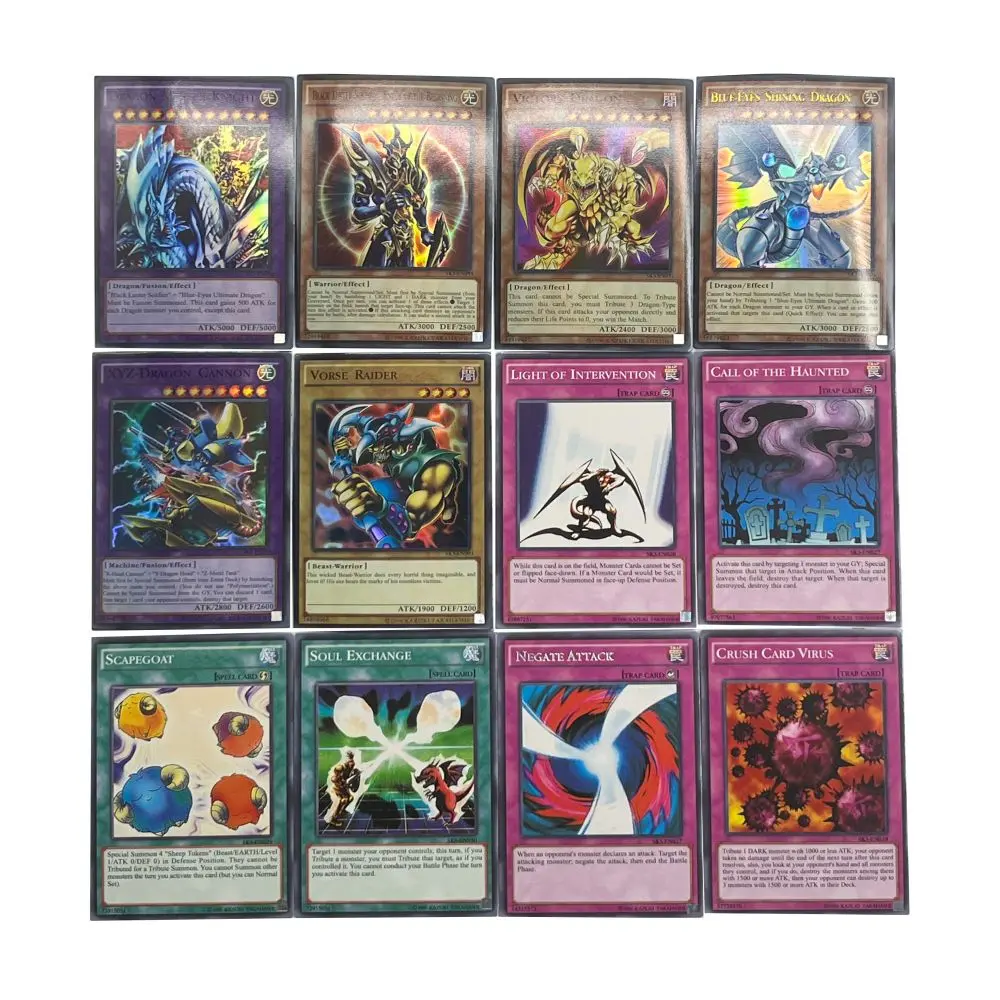 Yu-Gi-Oh Deck 158 KAIBA PACK3 English Holographic Golden White Dragon Duel Game Collection Card with Tin Box