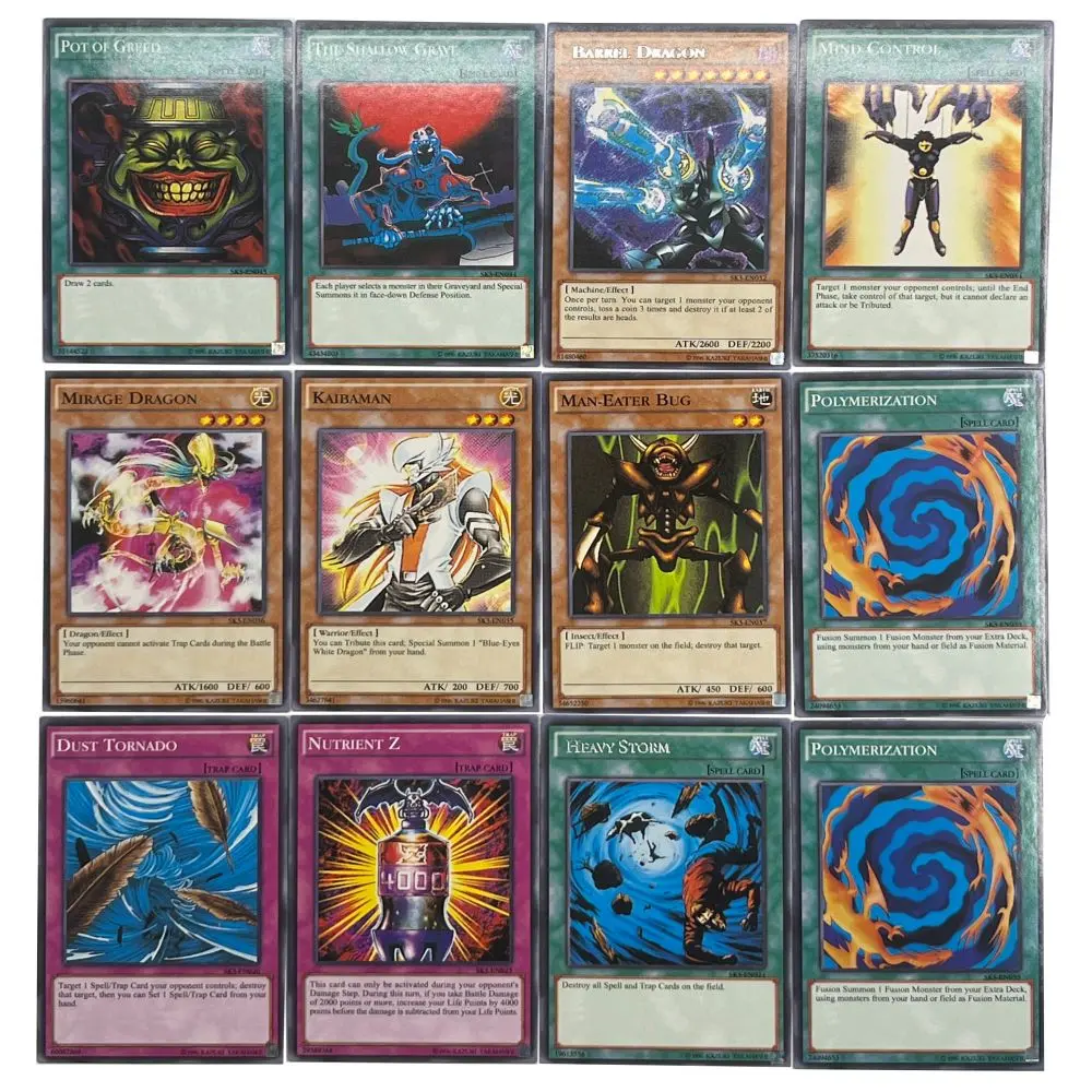 Yu-Gi-Oh Deck 158 KAIBA PACK3 English Holographic Golden White Dragon Duel Game Collection Card with Tin Box