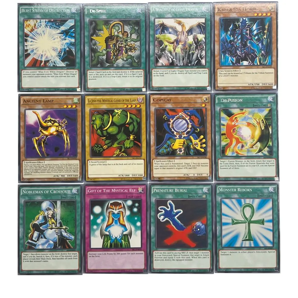 Yu-Gi-Oh Deck 158 KAIBA PACK3 English Holographic Golden White Dragon Duel Game Collection Card with Tin Box