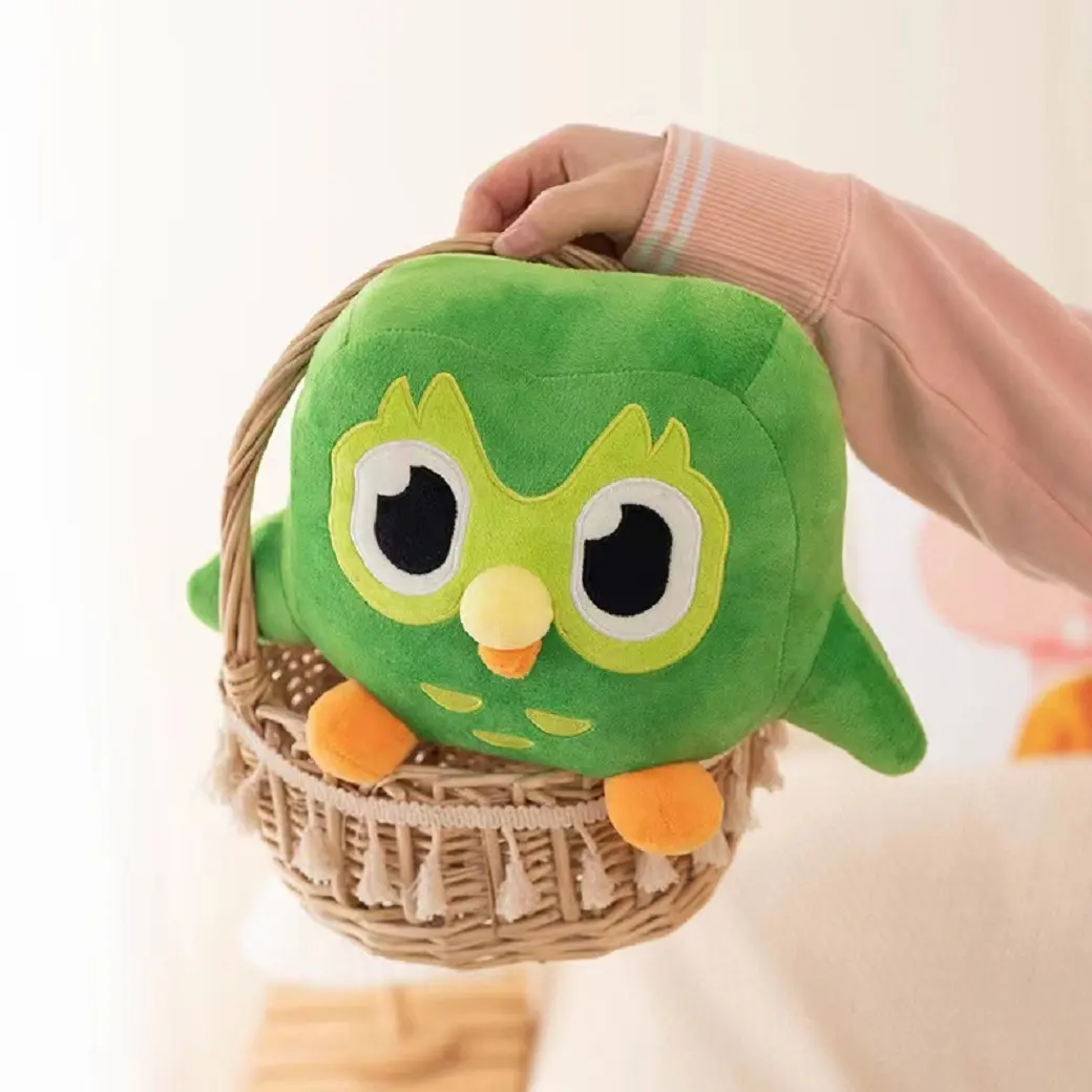 Green Duolingo Owl Plush Toy Duo Plushie Of Duo The Owl Cartoon Anime Owl Doll Soft Stuffed Animal Toy Children Birthday Gift