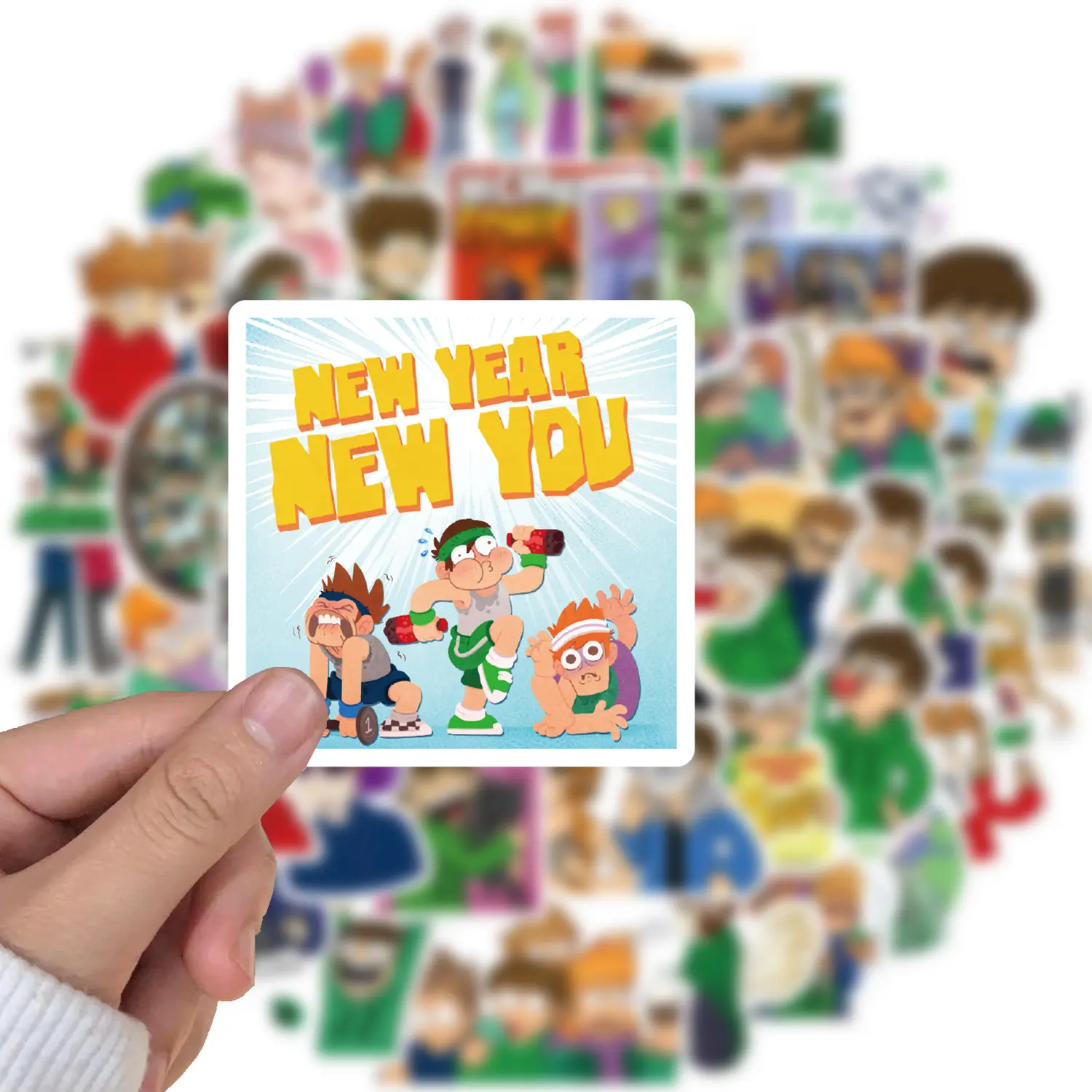 52PCS Creative Anime Eddsworld Series Personalized Stickers Decoration Graffiti DIY Luggage Laptop Skateboard iPad Sticker Toy