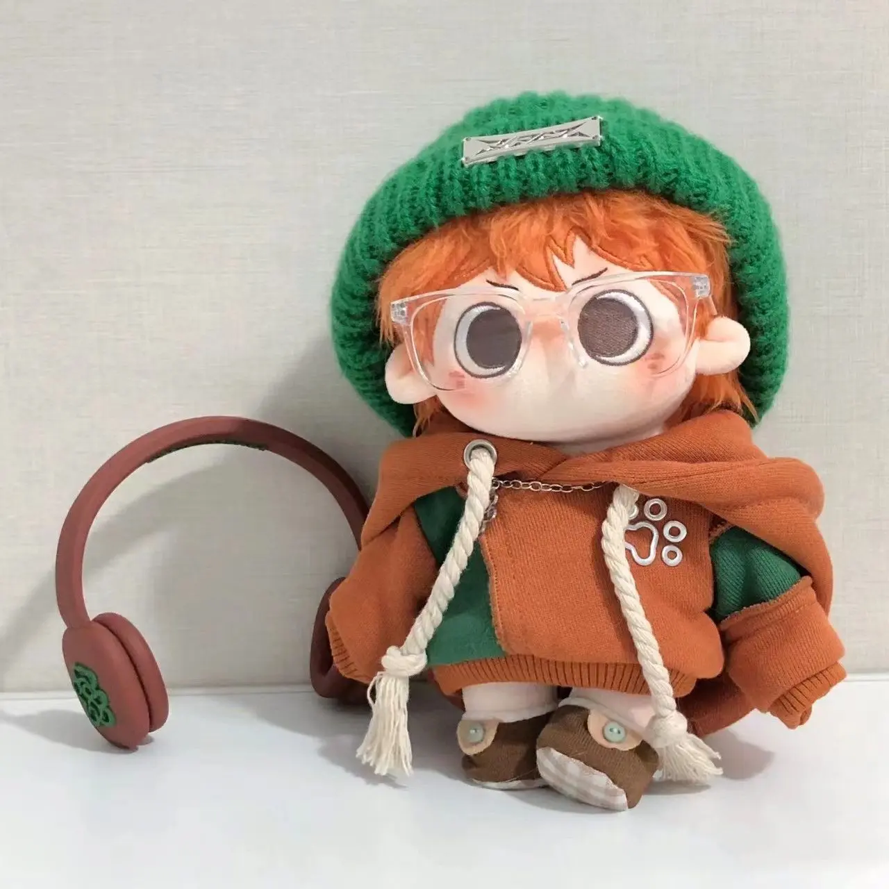 Stuffed 20cm Cotton Doll Dress-up Clothing Handsome Sports Hoodies Sets Black Purple Red Hooded Sweatershirts Gift Toys for Kids