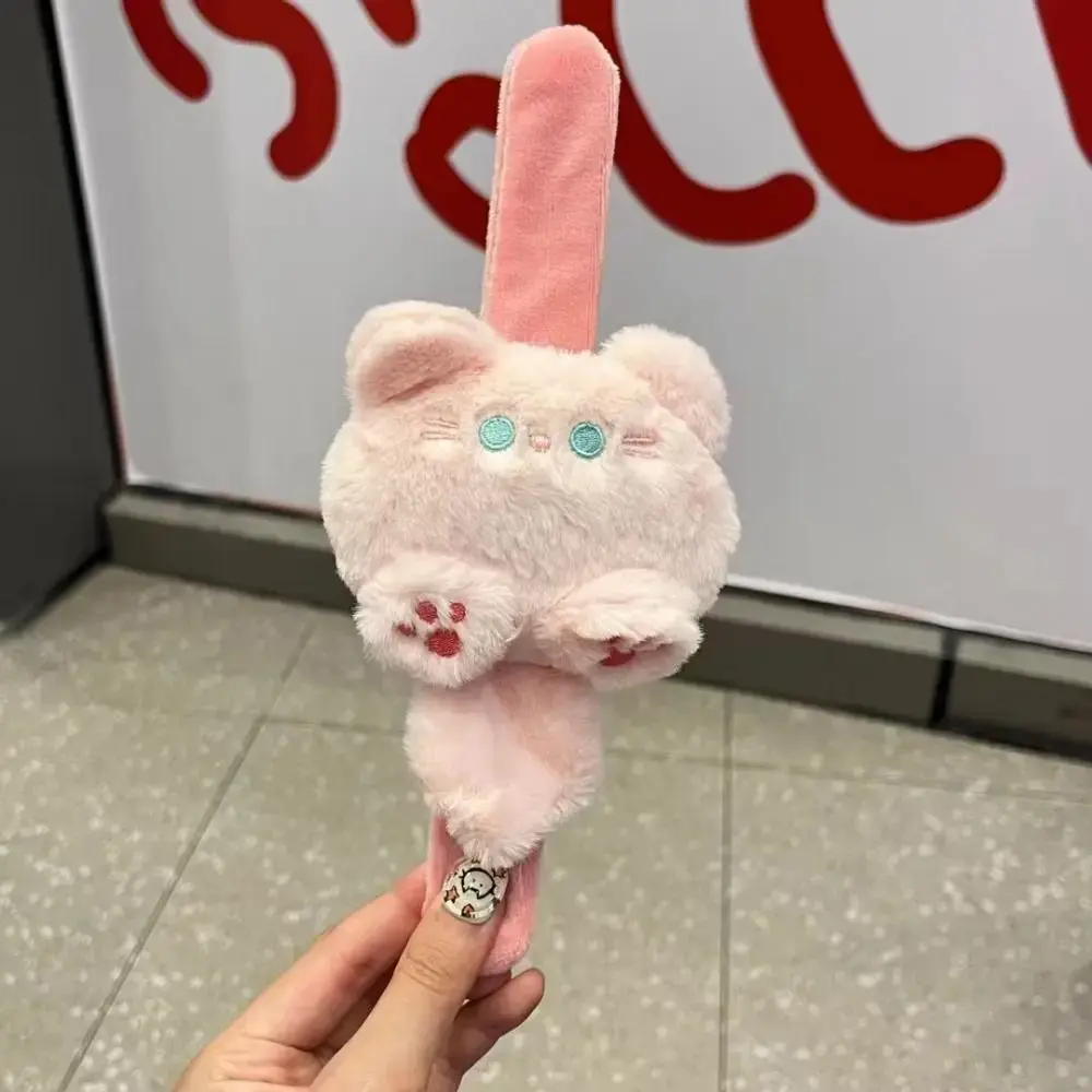 Siamese Cat Cat Slap Bracelet Series Pink Cat Wrist Style Plush Doll Slap Bracelet Cute Doll Soft Capybara Plush Wrist Band