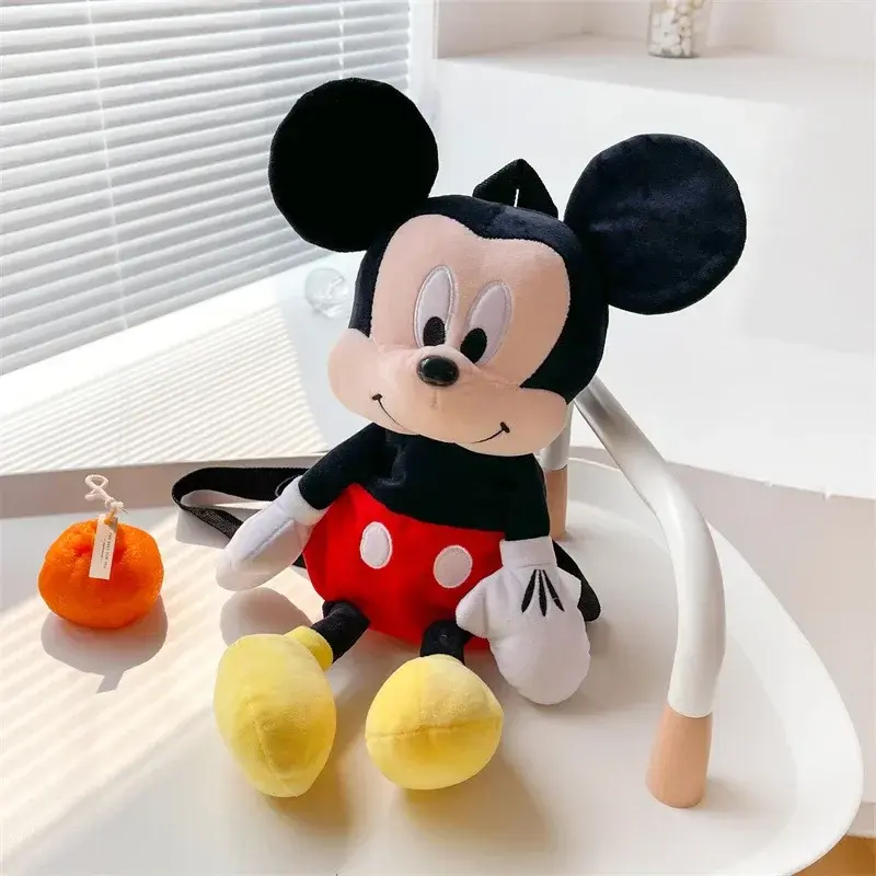 Disney Minnie Mouse Mickey Mouse Plush Toys Backpack 30cm Cartoon Plush Shoulder Bag Soft Stuffed Dolls Boy Girl Birthday Gifts