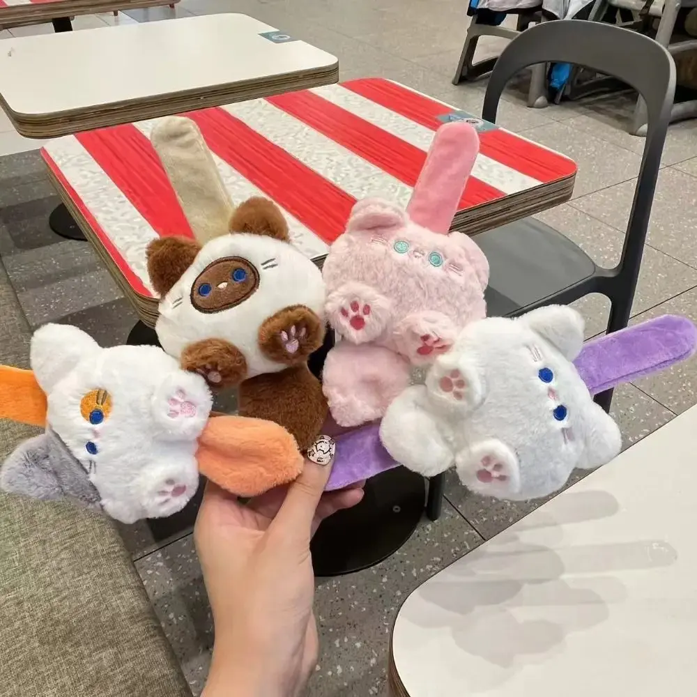 Siamese Cat Cat Slap Bracelet Series Pink Cat Wrist Style Plush Doll Slap Bracelet Cute Doll Soft Capybara Plush Wrist Band