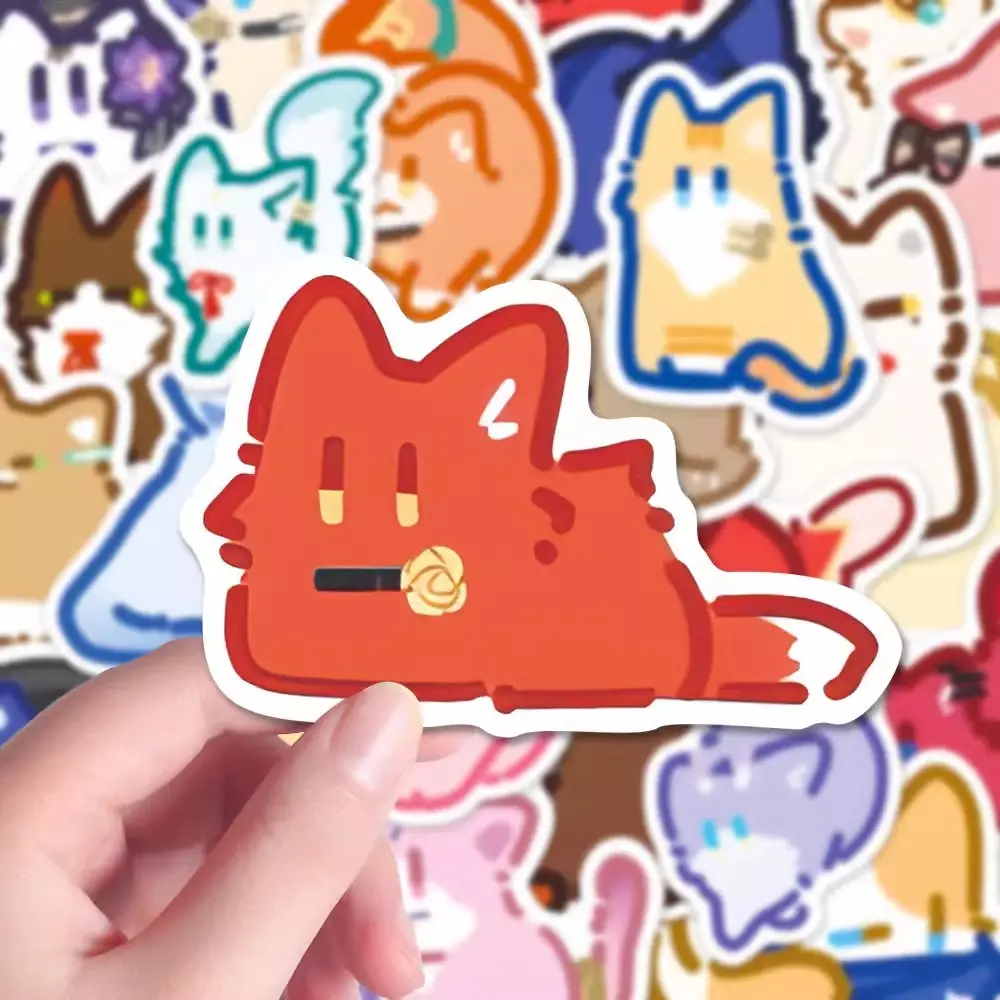 10/65Pcs Anime Honkai Star Rail Cat Theme Stickers DIY Skateboard Travel Luggage Guitar Laptop Graffiti Sunday Sticker Decal Toy