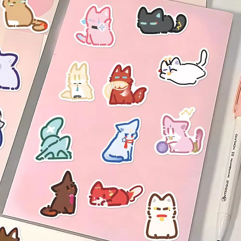 10/65Pcs Anime Honkai Star Rail Cat Theme Stickers DIY Skateboard Travel Luggage Guitar Laptop Graffiti Sunday Sticker Decal Toy