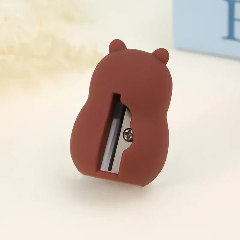 Capybara Pencil Sharpener Cartoon PVC Pencil Sharpener Flexible Portable Students Stationery Supplies Teacher Rewards Gift