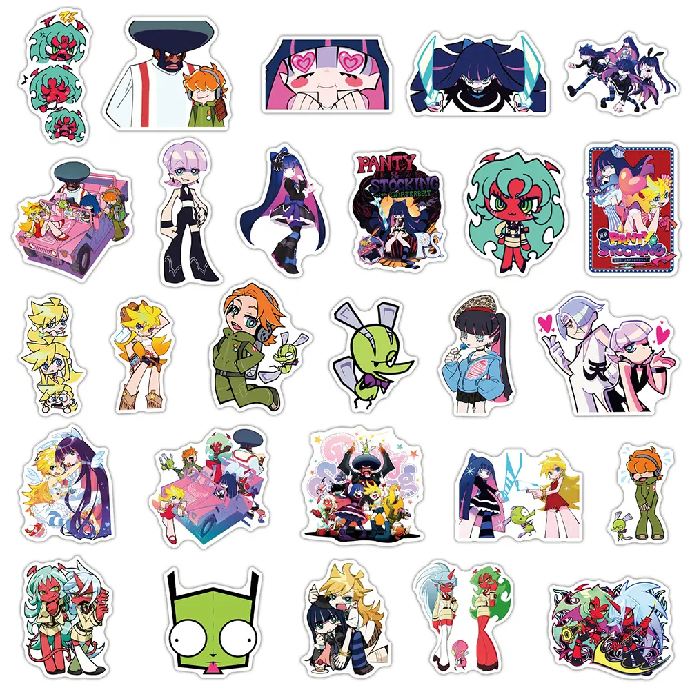 10/30/50pcs Panty & Stocking With Garterbelt Anime Stickers Cute Cartoon Girl Sticker Laptop Phone Water Bottle Animation Decals