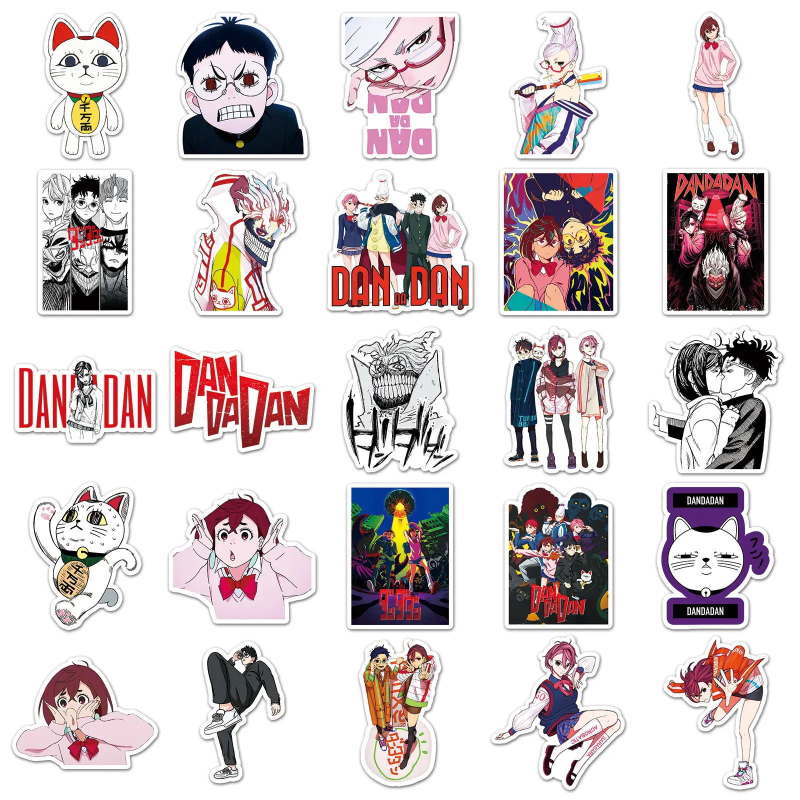 10/30/50PCS Cartoon Dandadan Graffiti Stickers Skateboard Fridge Phone Laptop Bike Funny Manga Decals Waterproof DIY Toys Gifts