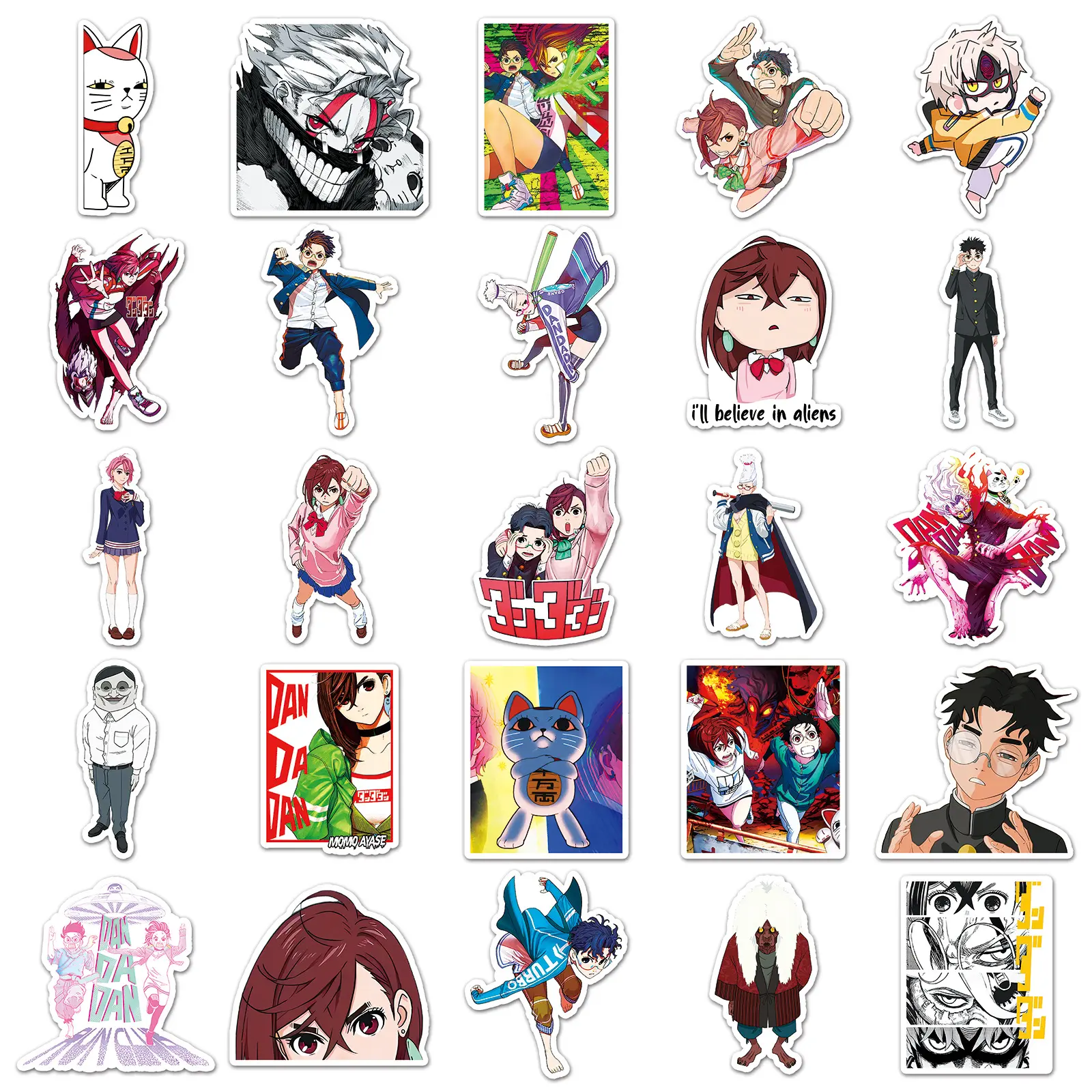 10/30/50PCS Cartoon Dandadan Graffiti Stickers Skateboard Fridge Phone Laptop Bike Funny Manga Decals Waterproof DIY Toys Gifts