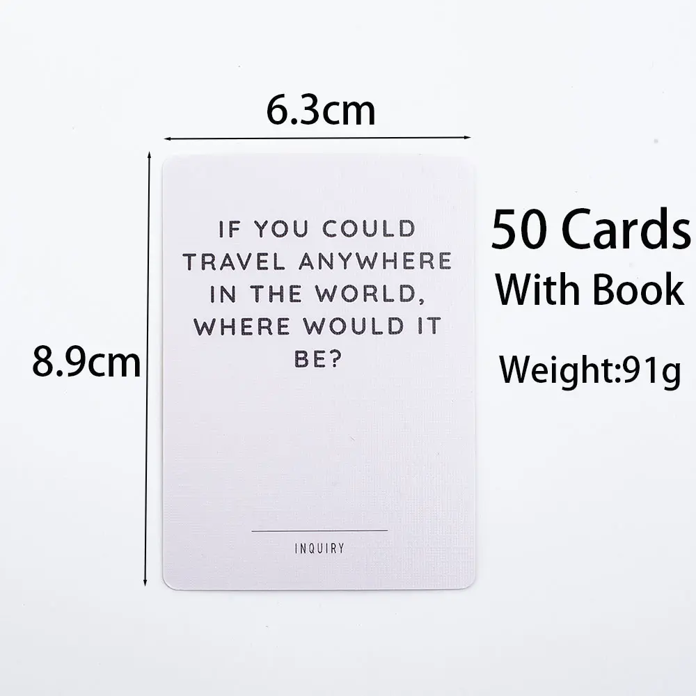 Mindful Talk Board Game Set Of 50 Cards Meaningful Funny Party Supplies Strategy Games 8.9*6.3cm  Easy To Play