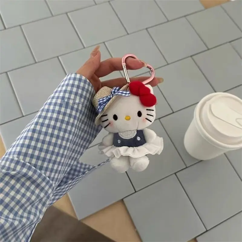 Sanrio Kawaii Hello Kitty Anime Peripheral Pendant Doll Cute Fashion Sunglasses KT Cat Keychain Girl Backpack Accessories Gifts
